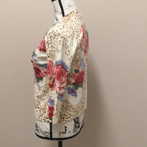 Ivory and brown animal print twin set - Picture 3 of 7